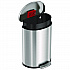 Step Pedal Trash Can, 13 gal, Half-Round Plastic/Stainless Steel, Silver (HLSS13D)