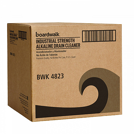 Industrial Strength Alkaline Drain Cleaner and Clog Remover, 32 oz Bottle, 12/Carton (4823)