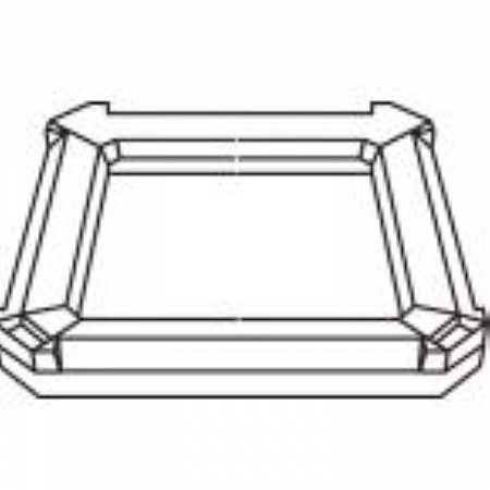 Stationary/Moving Collar for Container, Square, 26.25 x 26.25 x 4, Black (FG3975L3BLA)