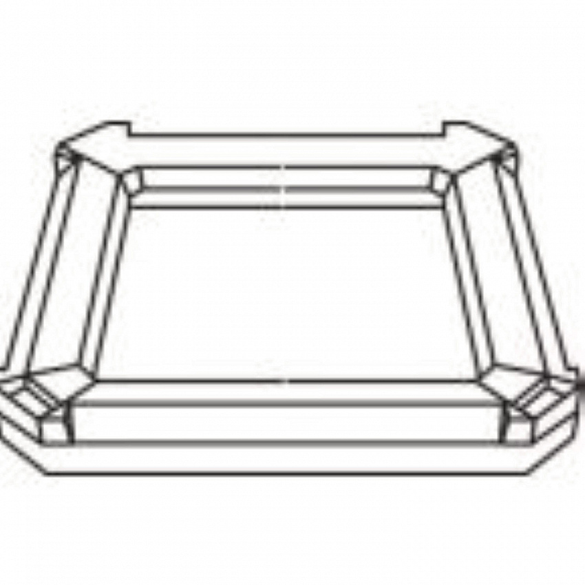 Stationary/Moving Collar for Container, Square, 26.25 x 26.25 x 4, Black (FG3975L3BLA)