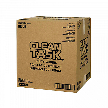 Clean Task Utility Wipers, 1-Ply, 9 x 10.25, White, 250 Sheets/Box, 24 Boxes/Carton (18309)