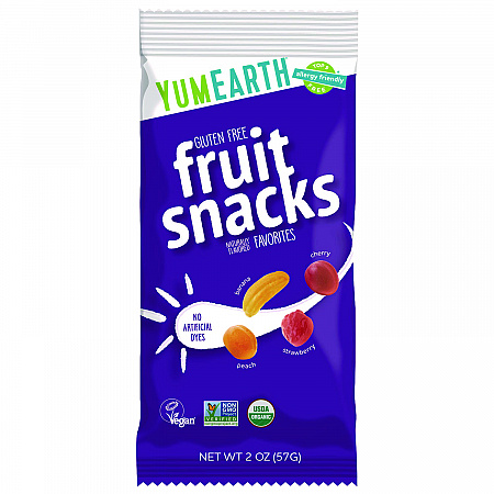 Organic Fruit Snacks, Assorted Flavors, 2 oz Bag, 12/Carton (22002288)