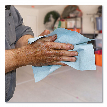 TOOLBOX Blue Shop Towels, 1-Ply, 10 x 12, Blue, 200 Sheets/Box, 4 Boxes/Carton (55202)