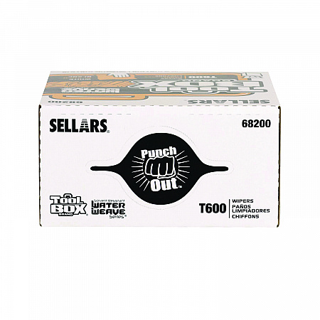 TOOLBOX WaterWeave T600 Wipers, 1-Ply, 8.27 x, 16.5, White, 126 Sheets/Box, 10 Boxes/Carton (68200)