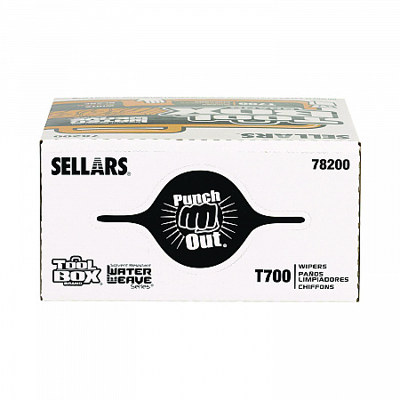 TOOLBOX WaterWeave T700 Wipers, 1-Ply, 8.27 x 16.5, White, 100 Sheets/Box, 8 Boxes/Carton (78200)