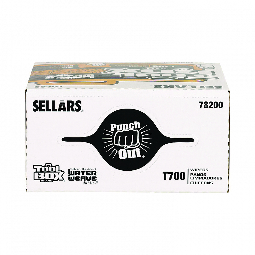 TOOLBOX WaterWeave T700 Wipers, 1-Ply, 8.27 x 16.5, White, 100 Sheets/Box, 8 Boxes/Carton (78200)