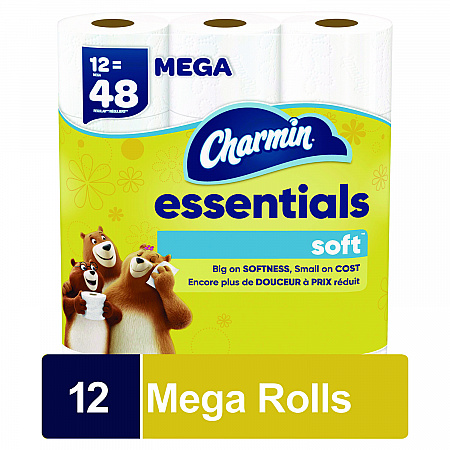 Essentials Soft Bathroom Tissue, Septic Safe, 2-Ply, White, 330 Sheets/Roll, 12 Rolls/Pack, 4 Packs/Carton (03154)