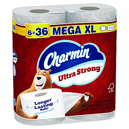 Ultra Strong Bathroom Tissue, Septic Safe, 2-Ply, White, 330 Sheets/Roll, 6 Rolls/Pack, 3 Packs/Carton (13449)