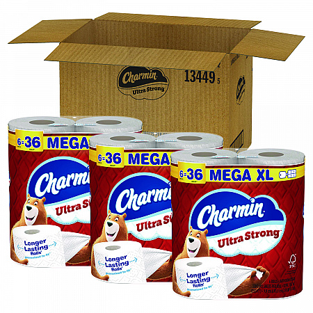 Ultra Strong Bathroom Tissue, Septic Safe, 2-Ply, White, 330 Sheets/Roll, 6 Rolls/Pack, 3 Packs/Carton (13449)