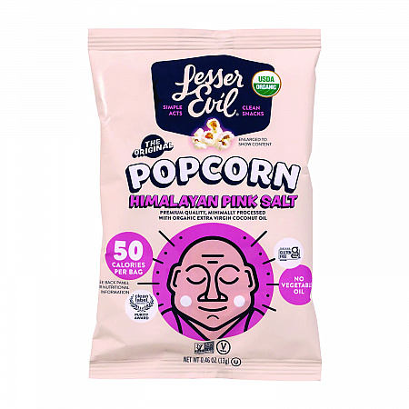 Himalayan Pink Salt Organic Popcorn, Salt, 0.46 oz Bag, 24/Carton (22001053)
