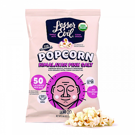 Himalayan Pink Salt Organic Popcorn, Salt, 0.46 oz Bag, 24/Carton (22001053)