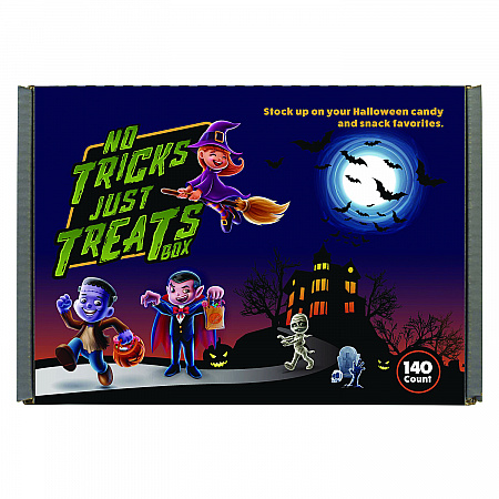 No Tricks Just Treats Halloween Box, Assorted Varieties, 140 Count (70000084)