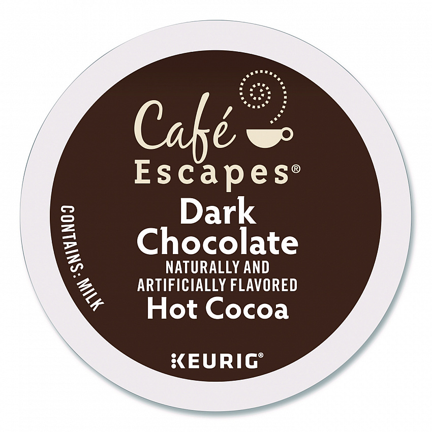 Cafe Escapes Dark Chocolate Hot Cocoa K-Cups, 24/Box (6802)