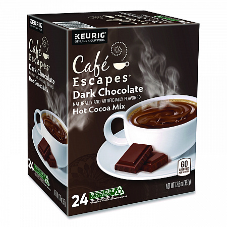 Dark Chocolate Hot Cocoa K-Cups, 24/Box, 4 Box/Carton (6802CT)