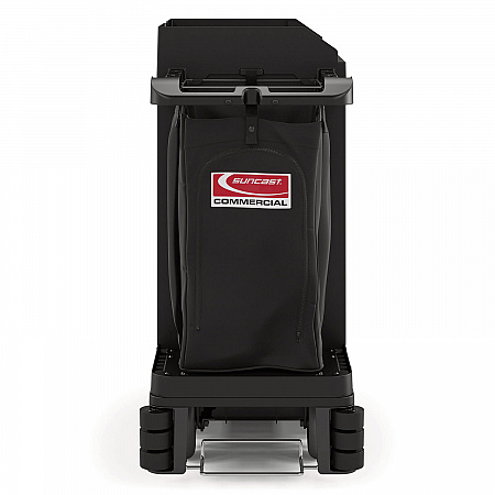 Premium Housekeeping Cart, Plastic, 1 Shelf, 24 x 62.13 x 49.75, Black (HKC2000)