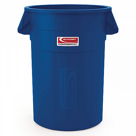 Utility Trash Can, 56.9 gal, Plastic, Blue (TCU55BL)