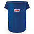 Utility Trash Can, 56.9 gal, Plastic, Blue (TCU55BL)