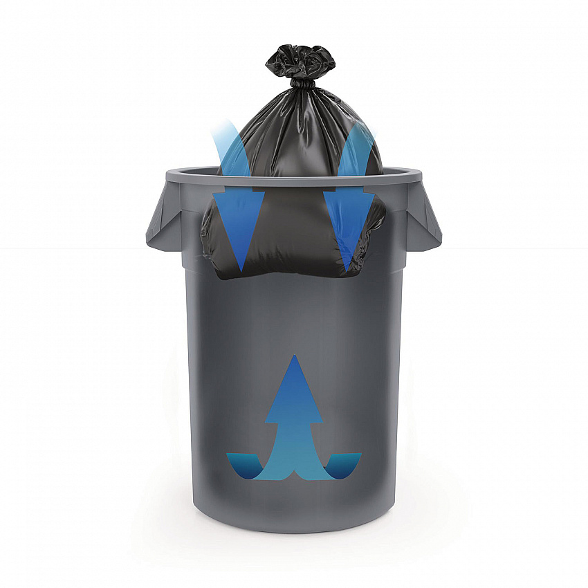 Utility Trash Can, 56.9 gal, Plastic, Gray (TCU55)