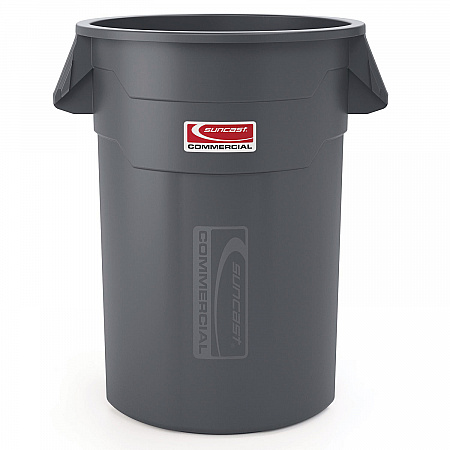 Utility Trash Can, 56.9 gal, Plastic, Gray (TCU55)