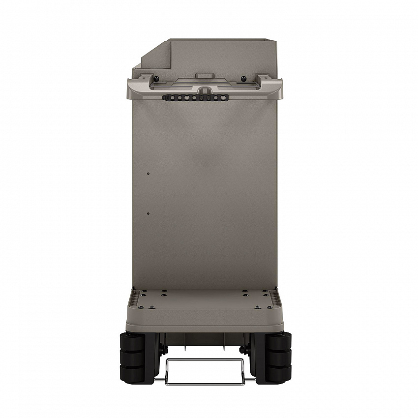 Partially Assembled Premium Housekeeping Cart, Plastic, 1 Shelf, 24 x 62.13 x 49.75, Platinum (HKC2052)