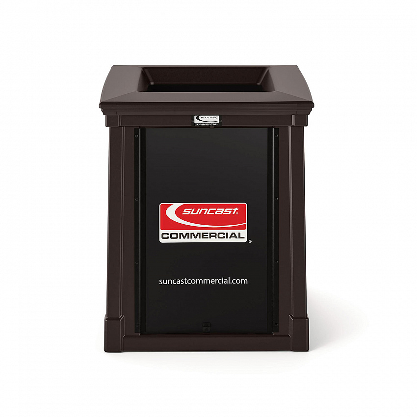Resin Customizable Garbage Can with Open Lid, 34.4 gal, Plastic, Java (RMCC3502)