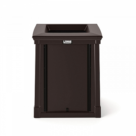 Resin Customizable Garbage Can with Open Lid, 34.4 gal, Plastic, Java (RMCC3502)