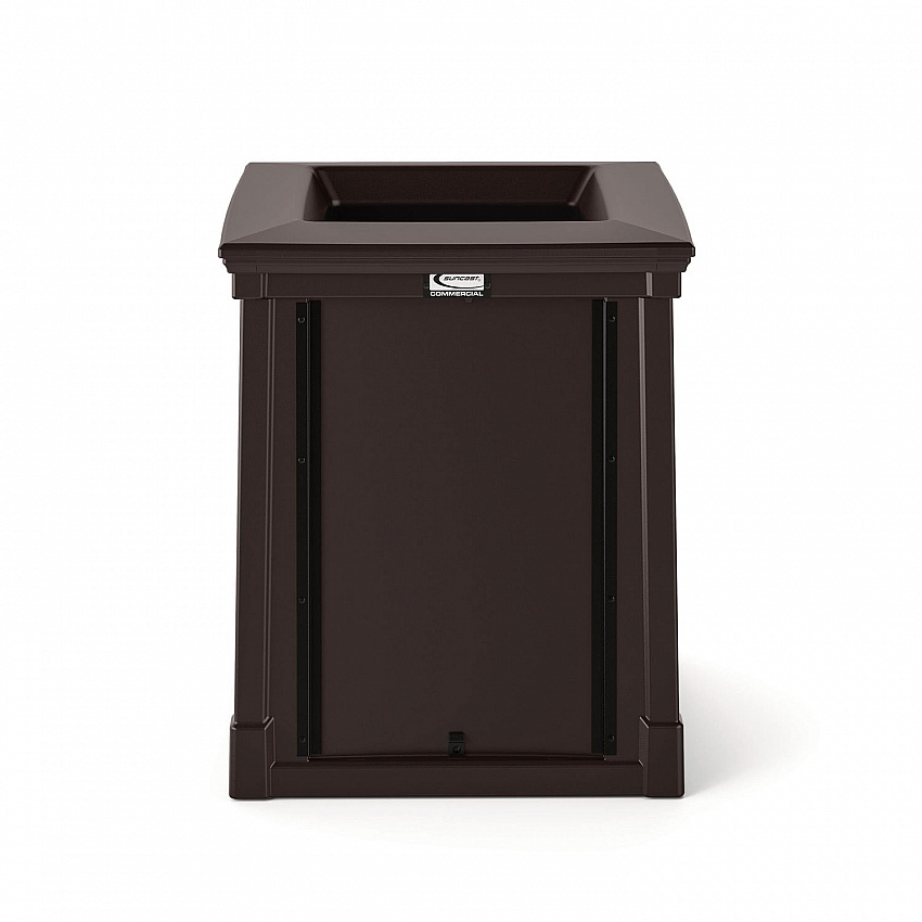 Resin Customizable Garbage Can with Open Lid, 34.4 gal, Plastic, Java (RMCC3502)