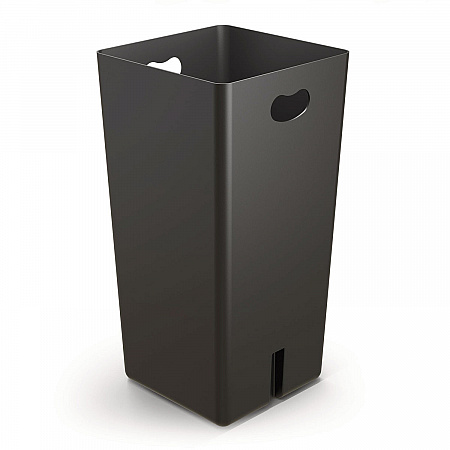 Outdoor Decorative Metal Square Trash Can with Two-Way Lid, 29 gal, Plastic, Black (MTCSQ300)