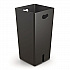 Outdoor Decorative Metal Square Trash Can with Two-Way Lid, 29 gal, Plastic, Black (MTCSQ300)