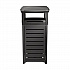 Outdoor Decorative Metal Square Trash Can with Two-Way Lid, 29 gal, Plastic, Black (MTCSQ300)