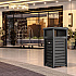 Outdoor Decorative Metal Square Trash Can with Two-Way Lid, 29 gal, Plastic, Black (MTCSQ300)