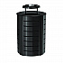 Outdoor Decorative Metal Trash Can with Metal Lid with Ash Bonnet, 35.38 gal, Metal, Black (MTCRND3502)