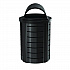 Outdoor Decorative Metal Trash Can with Roto-Molded Lid, 35.38 gal, Plastic, Black (MTCRND3501)