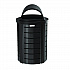 Outdoor Decorative Metal Trash Can with Roto-Molded Lid, 35.38 gal, Plastic, Black (MTCRND3501)
