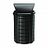 Outdoor Decorative Metal Trash Can with Roto-Molded Lid, 35.38 gal, Plastic, Black (MTCRND3501)