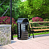Outdoor Decorative Metal Trash Can with Roto-Molded Lid, 35.38 gal, Plastic, Black (MTCRND3501)
