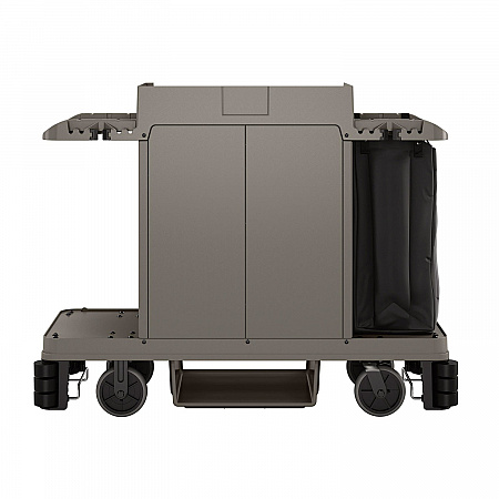 Partially Assembled Premium Housekeeping Cart, Plastic, 1 Shelf, 24 x 62.13 x 49.75, Platinum (HKC2052)