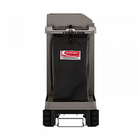 Partially Assembled Premium Housekeeping Cart, Plastic, 1 Shelf, 24 x 62.13 x 49.75, Platinum (HKC2052)
