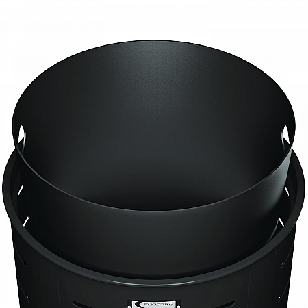 Outdoor Decorative Metal Trash Can with Metal Lid with Ash Bonnet, 35.38 gal, Metal, Black (MTCRND3502)