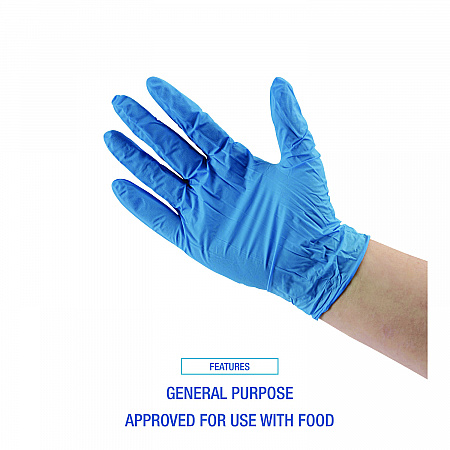395 Series Disposable General-Purpose Nitrile Gloves, Powder-Free, Small, 5 mil Thick, 9.5