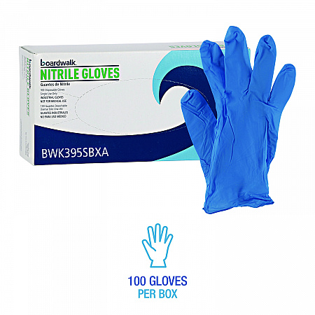 395 Series Disposable General-Purpose Nitrile Gloves, Powder-Free, Small, 5 mil Thick, 9.5