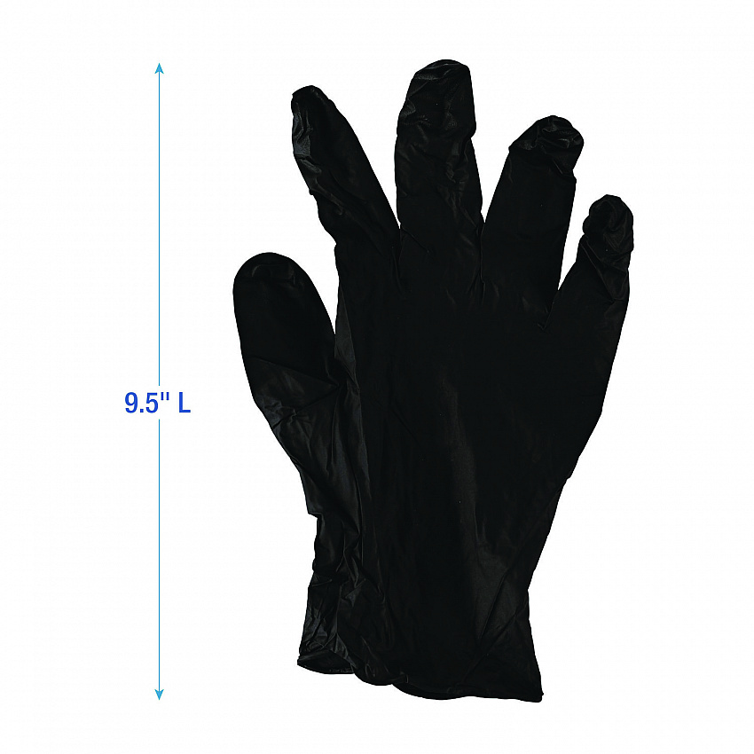 396 Series Disposable General-Purpose Nitrile Gloves, Powder-Free, Small, 4.4 mil Thick, 9.5" Long, Black, 100/Box (396SBXA)