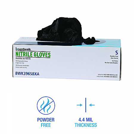 396 Series Disposable General-Purpose Nitrile Gloves, Powder-Free, Small, 4.4 mil Thick, 9.5