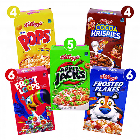 Cereal Assortment Pack, Assorted Flavors, Single Serve Box, 25/Carton (22002287)