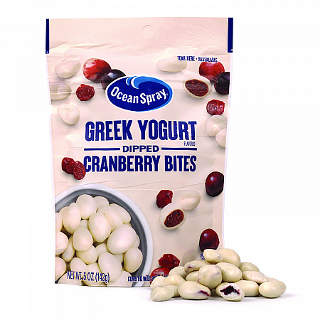 Greek Yogurt Dipped Cranberry Bites, Cranberry/Yogurt, 5 oz Bag, 12/Carton (22002298)