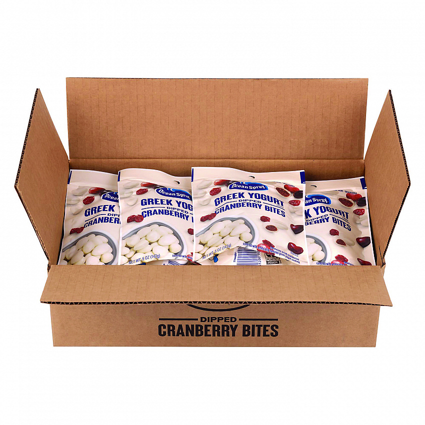 Greek Yogurt Dipped Cranberry Bites, Cranberry/Yogurt, 5 oz Bag, 12/Carton (22002298)