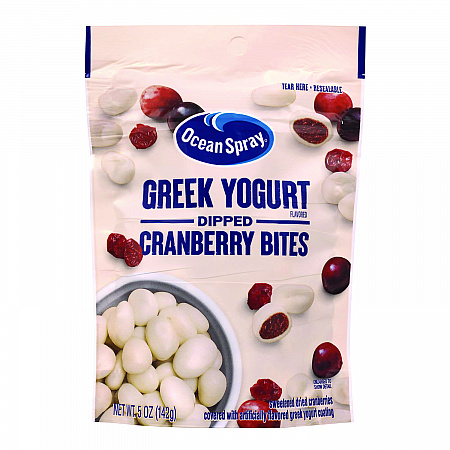 Greek Yogurt Dipped Cranberry Bites, Cranberry/Yogurt, 5 oz Bag, 12/Carton (22002298)