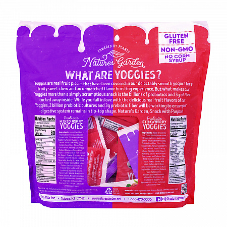 Probiotic Yoggies Variety Snack Pack, Assorted Flavors, 0.7 oz Bag, 30/Carton (22002303)