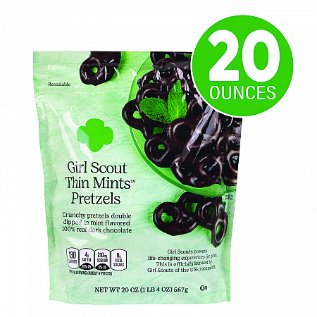 Thin Mints Pretzels, Mint Chocolate, 20 oz Bag (22002340)