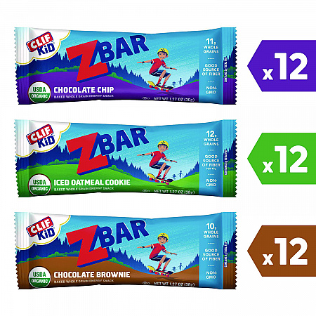 Kid Organic Zbar Granola Bars Variety Pack, Assorted Flavors, 1.27 oz Bar, 36/Carton (22002341)